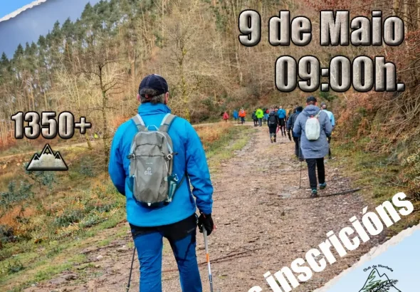Cartel oficial dos 50K da Vila de Cuntis, 9 de maio, proba de 50km e 1350m de desnivel.